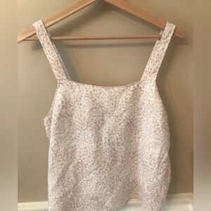 NWT Cloth & Stone Linen Blend Square Neck Button-back Top